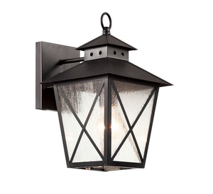 Trans Globe Lighting-40172 BK-Chimney Vented - Two Light Outdoor Wall Lantern   Black Finish with Clear Seeded Glass
